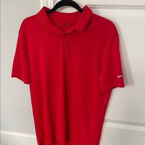 Nike Golf Dri-Fit Red Men's Polo Shirt Large